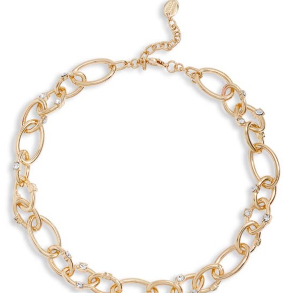 Stacked Link Necklace In Gold-crystal - Picture 11 of 11